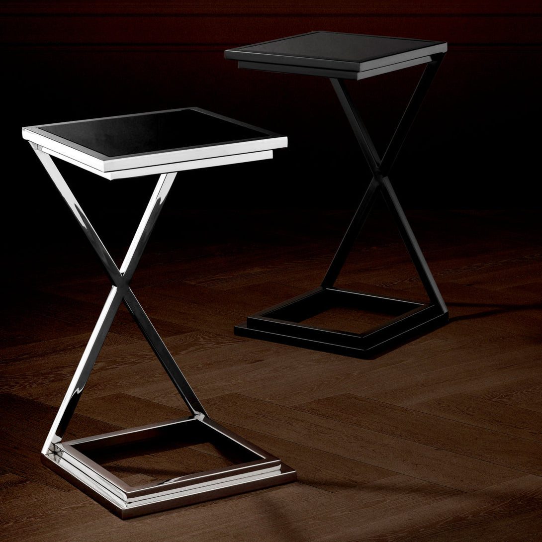 Side Table Cross Gunmetal Finish Furniture Eichholtz