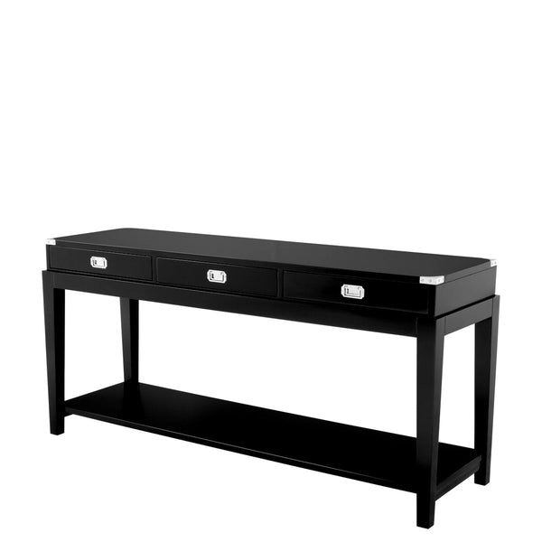 Console Table Military Black Finish Furniture Eichholtz