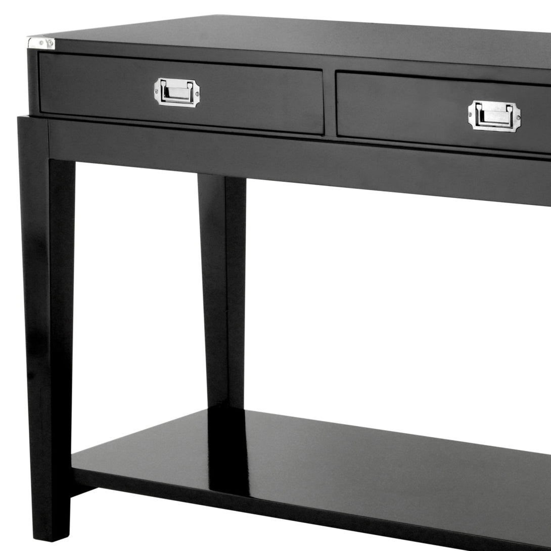 Console Table Military Black Finish Furniture Eichholtz