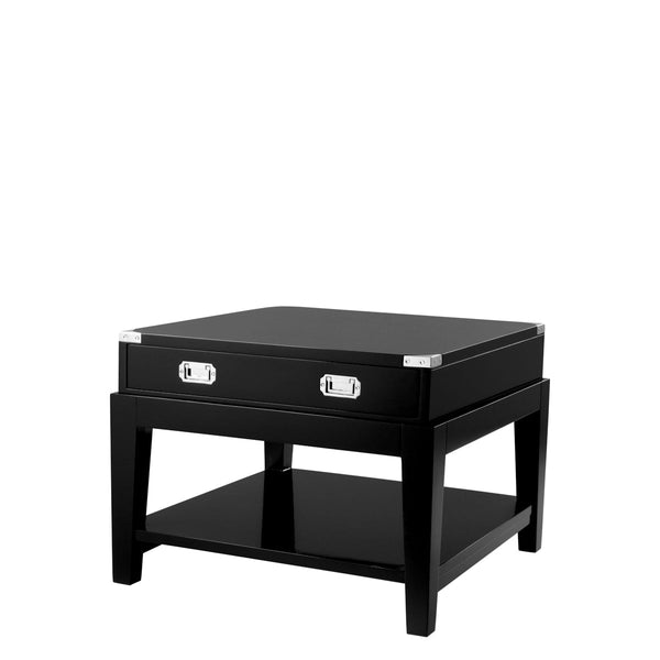 Side Table Military Black Finish Furniture Eichholtz