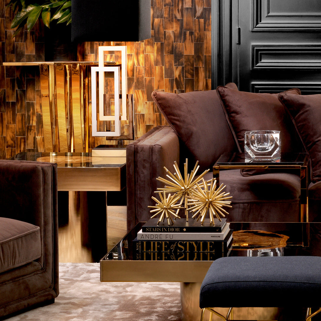 Object Meteor Set Of 3 Polished Brass Accessories Eichholtz