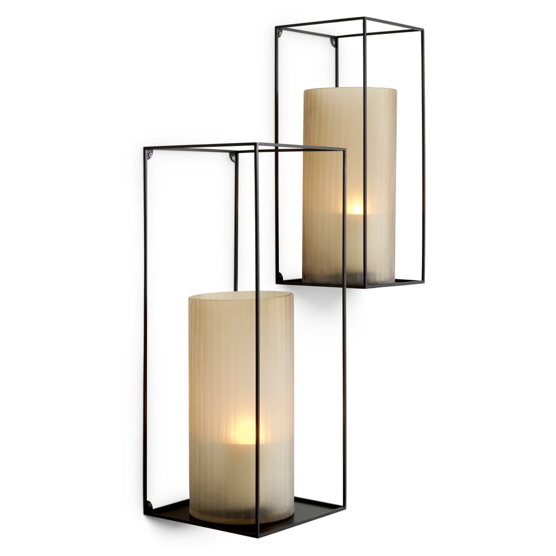 Wall Rack Deco Rectangular Set Of 2 Bronze Finish Accessories Eichholtz