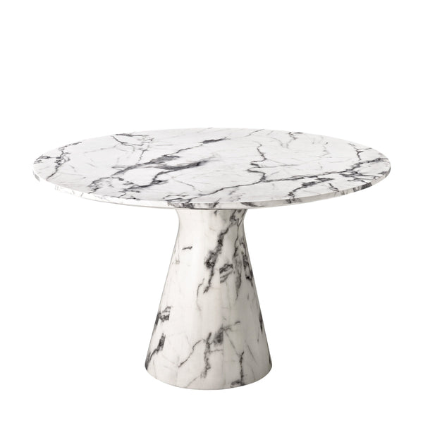 Dining Table Turner White Faux Marble Furniture Eichholtz