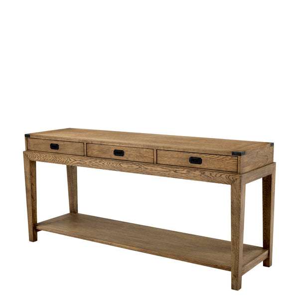 Console Table Military Smoked Oak Furniture Eichholtz