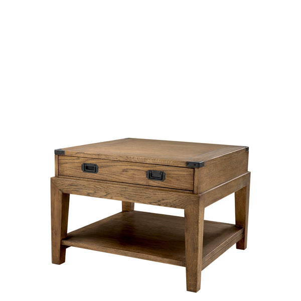 Side Table Military Smoked Oak Furniture Eichholtz