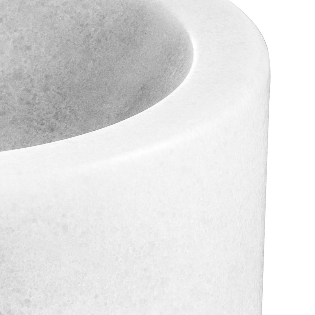 Bowl Conex Honed White Marble Accessories Eichholtz
