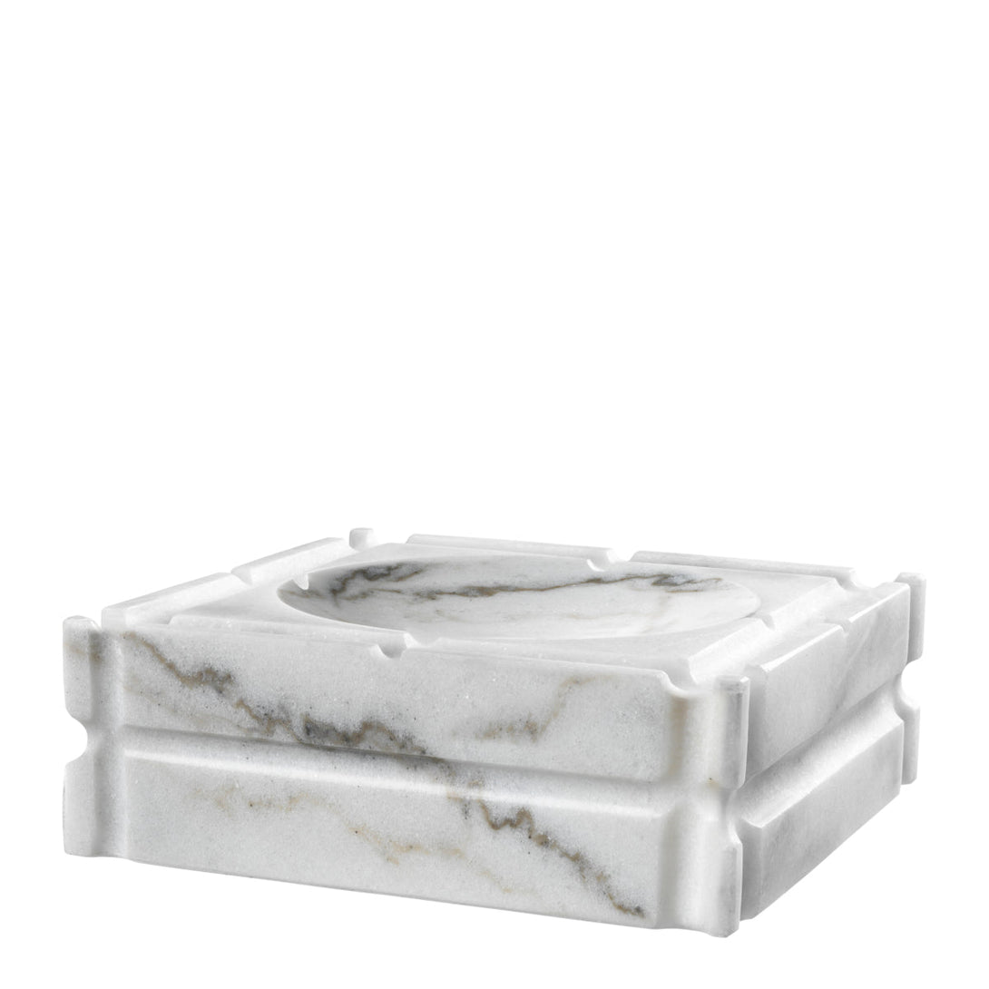 Ashtray Nestor Honed White Marble Accessories Eichholtz