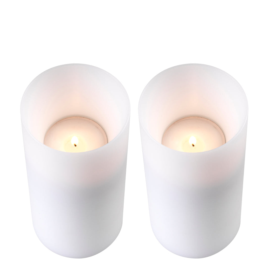 Artificial Candle deep ø 10 x H. 21 cm set of 2 Accessories Eichholtz