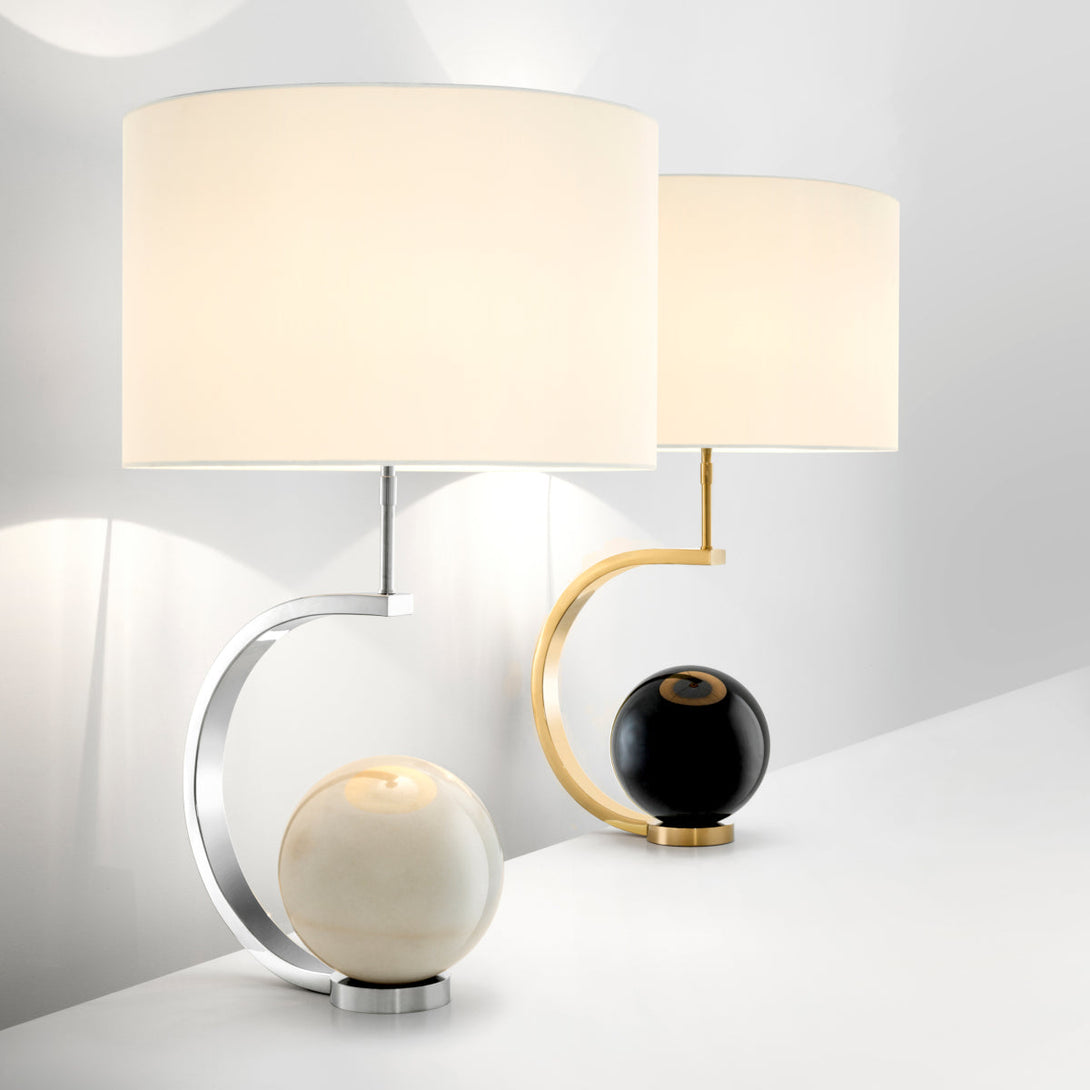 Table Lamp Luigi Honed White Marble Lighting Eichholtz