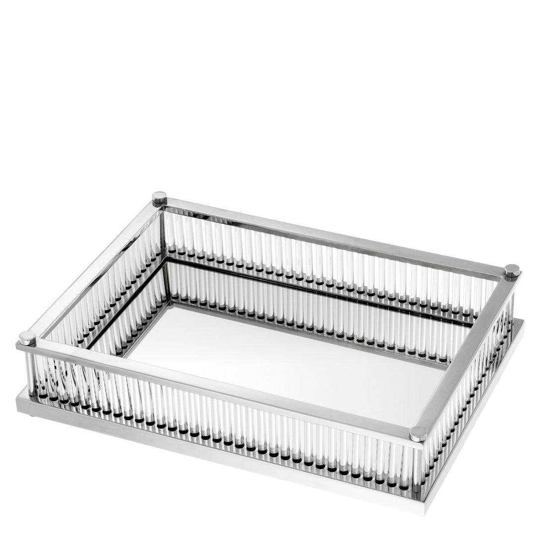 Tray Cora Rectangular Nickel Finish Accessories Eichholtz