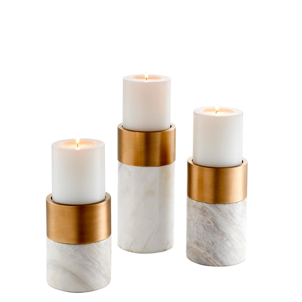 Candle Holder Sierra Set Of 3 White Marble Accessories Eichholtz