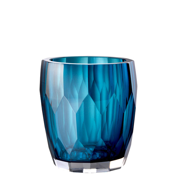 Vase Marquis Hand Cut Blue Colour Accessories Eichholtz