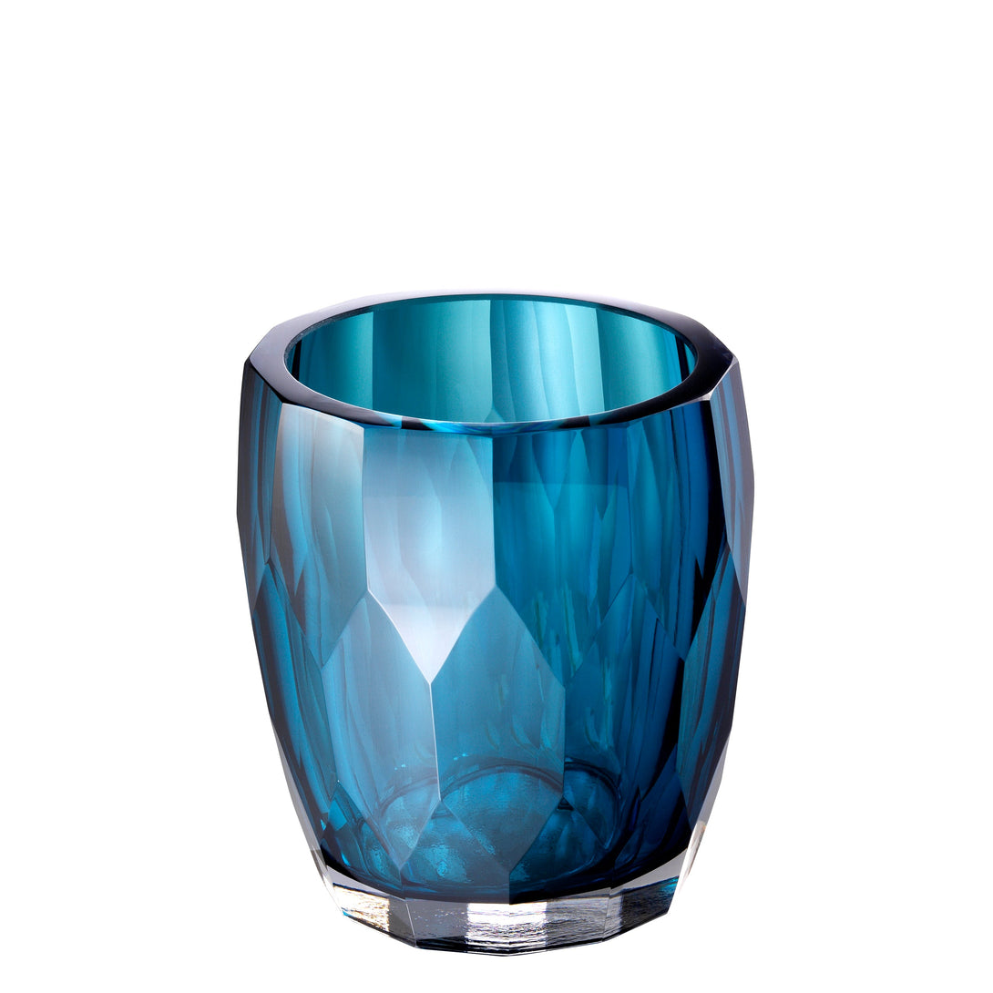 Vase Marquis Hand Cut Blue Colour Accessories Eichholtz