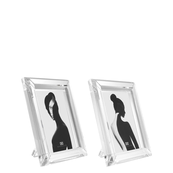 Picture Frame Theory L Set Of 2 Clear Crystal Glass Accessories Eichholtz