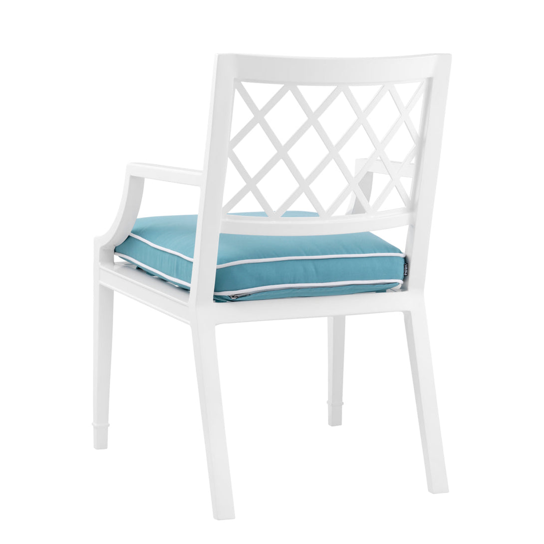 Outdoor Dining Chair Paladium With Arm White Finish Furniture Eichholtz