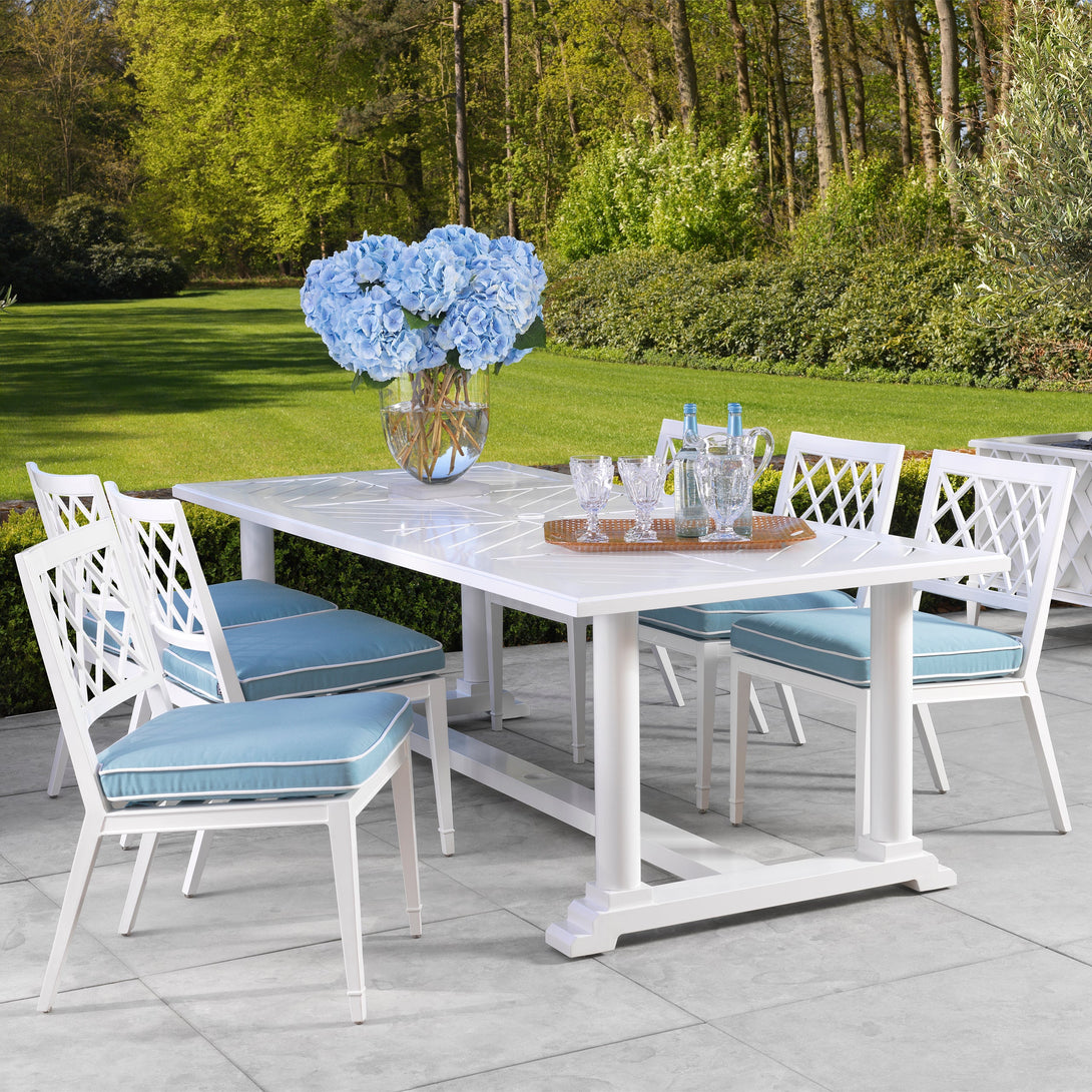 Outdoor Dining Table Bell Rive White Finish Outdoor Eichholtz