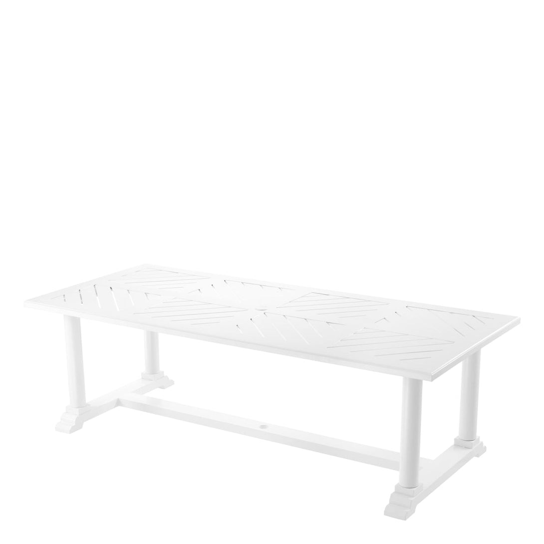 Outdoor Dining Table Bell Rive White Finish Outdoor Eichholtz