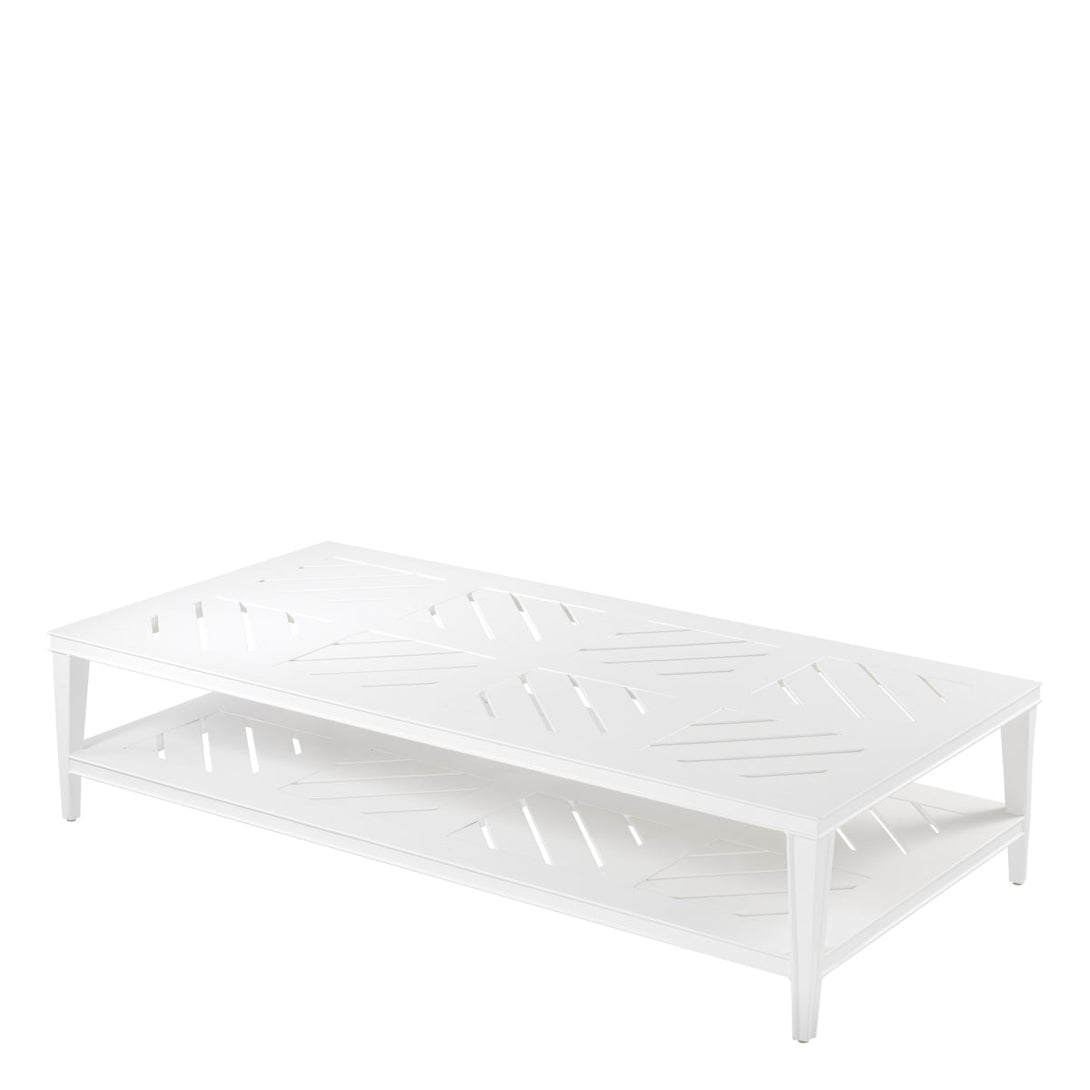 Outdoor Coffee Table Bell Rive Rectangular White Finish Outdoor Eichholtz
