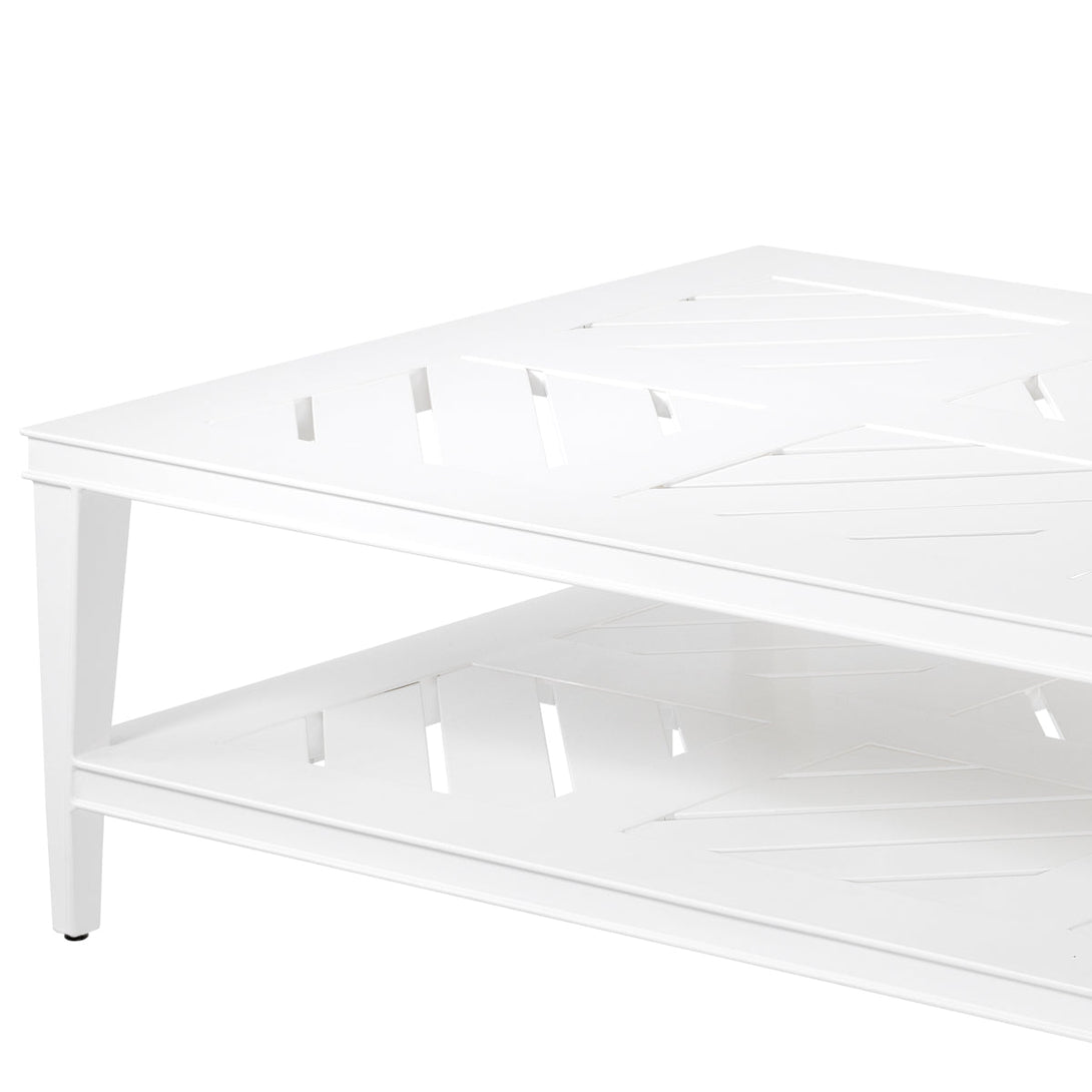 Outdoor Coffee Table Bell Rive Rectangular White Finish Outdoor Eichholtz