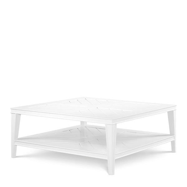Outdoor Coffee Table Bell Rive Square White Finish Outdoor Eichholtz