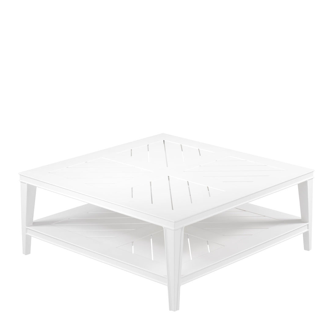 Outdoor Coffee Table Bell Rive Square White Finish Outdoor Eichholtz