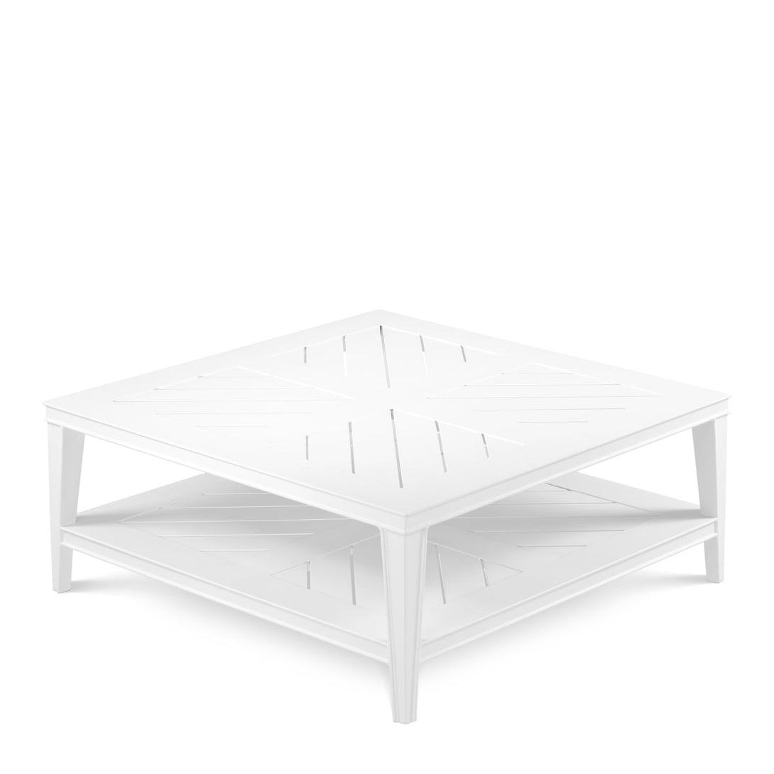 Outdoor Coffee Table Bell Rive Square White Finish Outdoor Eichholtz