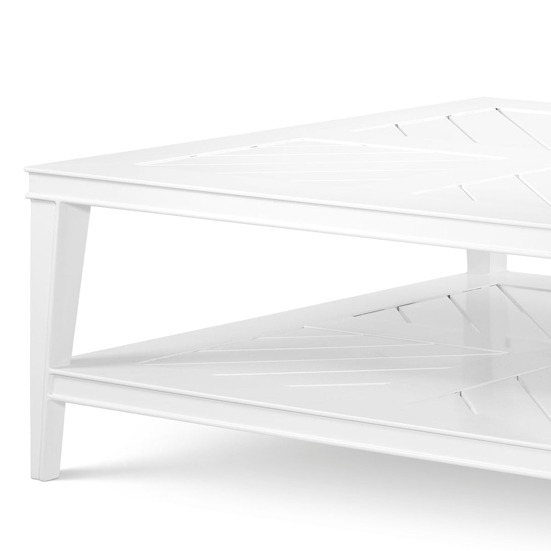 Outdoor Coffee Table Bell Rive Square White Finish Outdoor Eichholtz