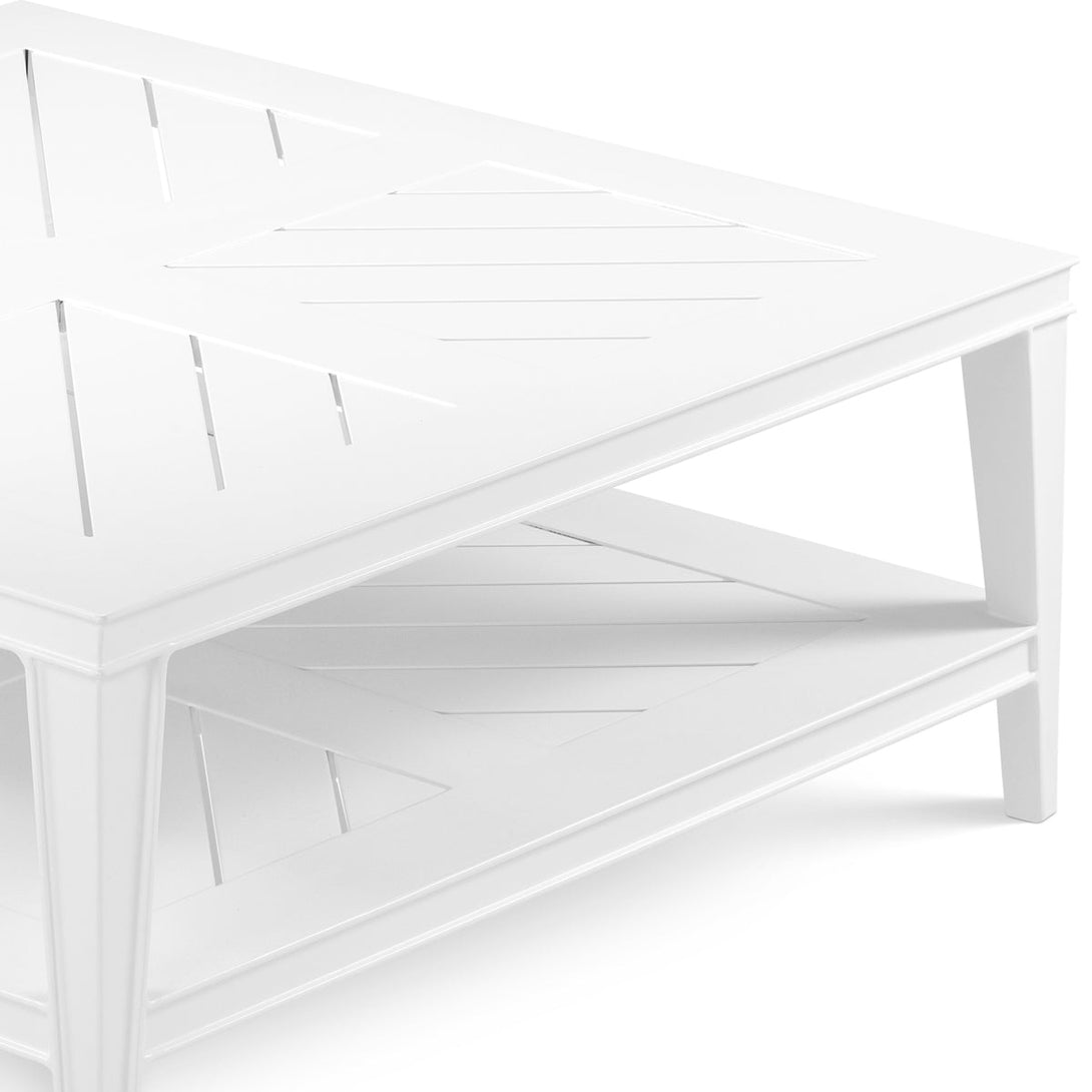 Outdoor Coffee Table Bell Rive Square White Finish Outdoor Eichholtz