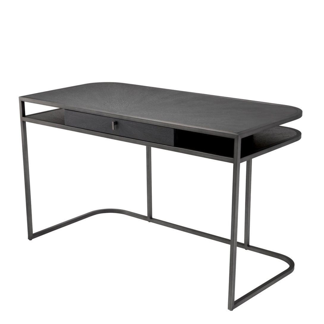 Desk Highland Charcoal Oak Veneer Furniture Eichholtz