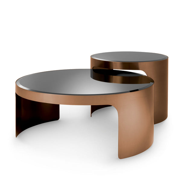 Coffee Table Piemonte Set Of 2 Brushed Copper Finish Furniture Eichholtz