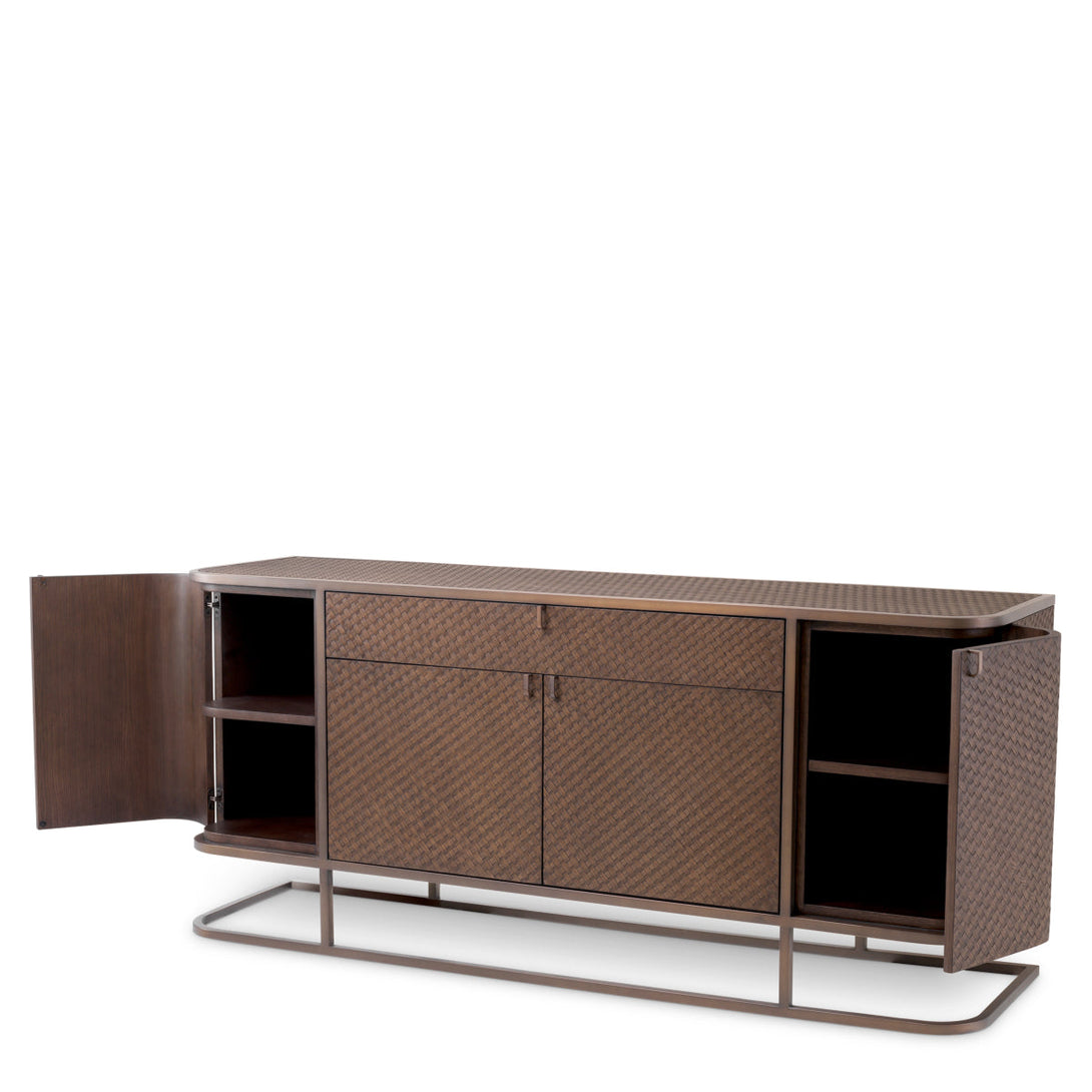 Dresser Napa Valley Woven Oak Veneer Furniture Eichholtz