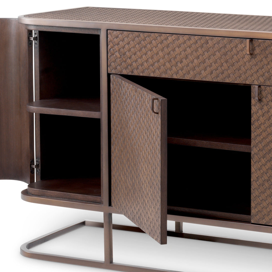 Dresser Napa Valley Woven Oak Veneer Furniture Eichholtz