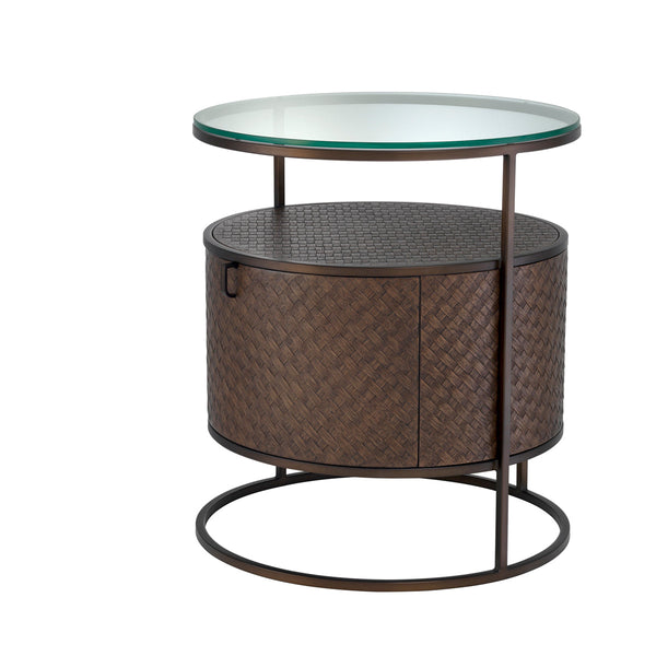 Nightstand Napa Valley Woven Oak Veneer Furniture Eichholtz