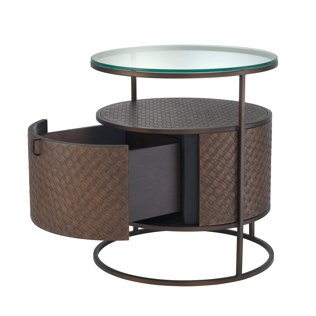 Nightstand Napa Valley Woven Oak Veneer Furniture Eichholtz