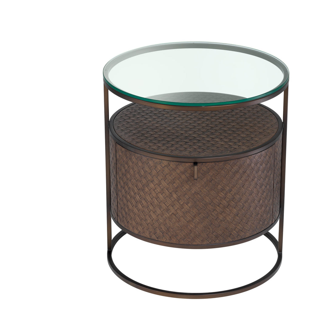 Nightstand Napa Valley Woven Oak Veneer Furniture Eichholtz