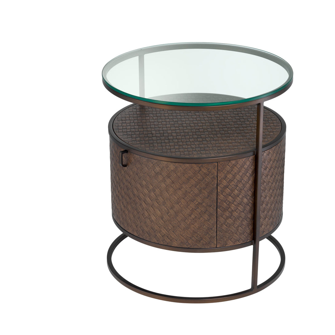 Nightstand Napa Valley Woven Oak Veneer Furniture Eichholtz