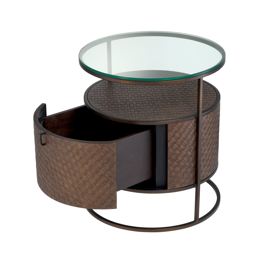 Nightstand Napa Valley Woven Oak Veneer Furniture Eichholtz