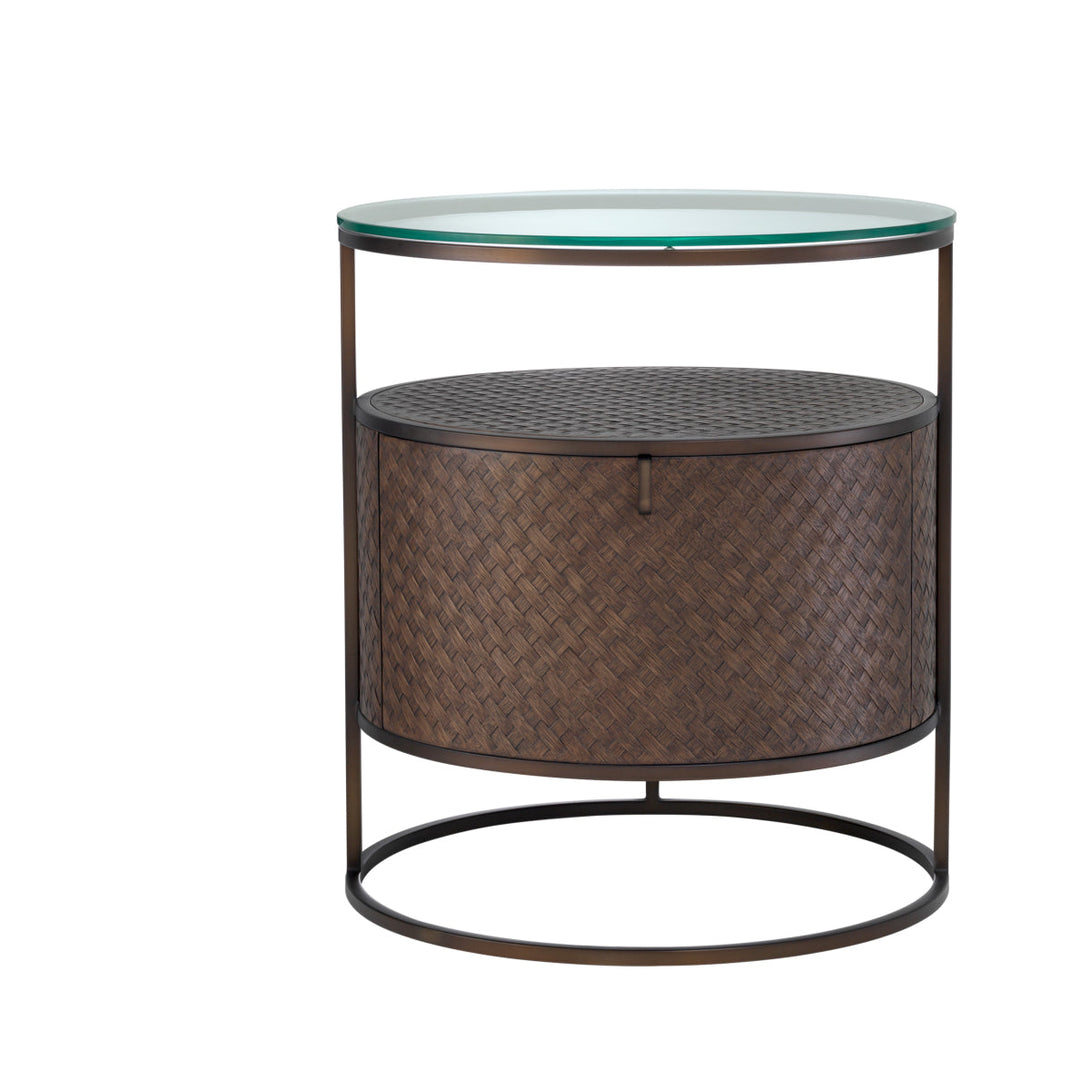 Nightstand Napa Valley Woven Oak Veneer Furniture Eichholtz