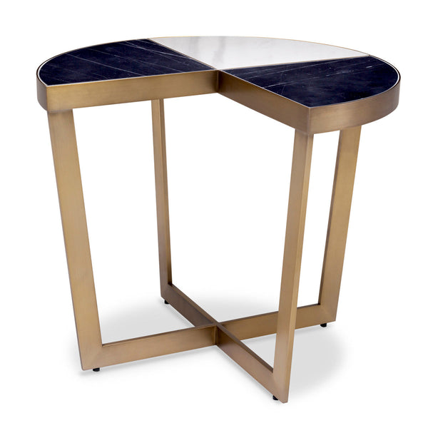 Side Table Turino Brushed Brass Black Marble Furniture Eichholtz