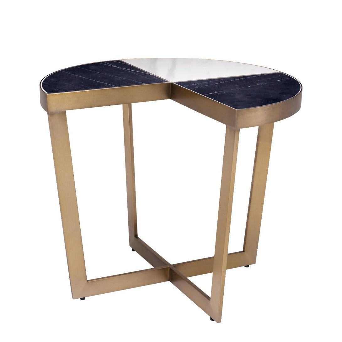 Side Table Turino Brushed Brass Finish Black Marble Furniture Eichholtz