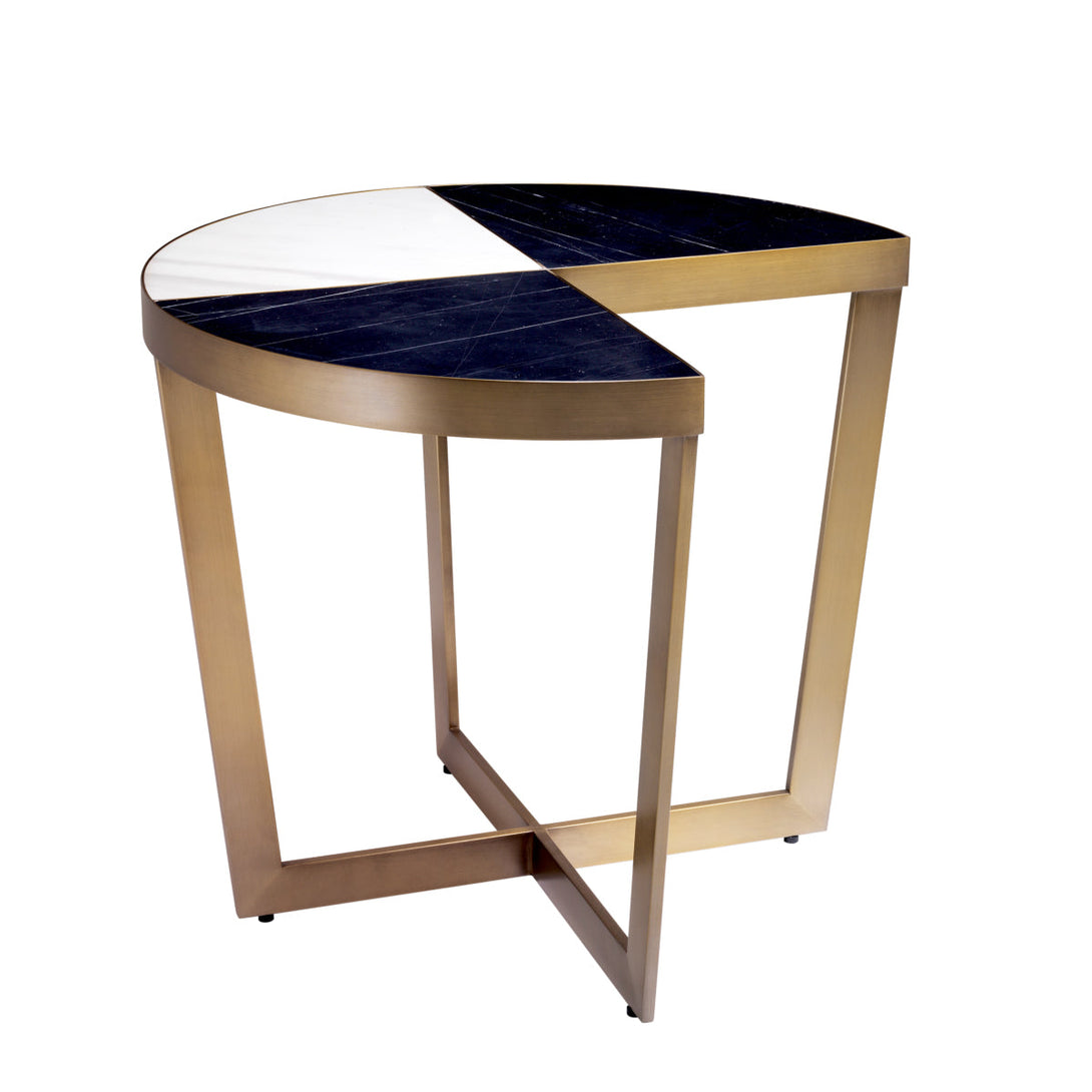 Side Table Turino Brushed Brass Black Marble Furniture Eichholtz