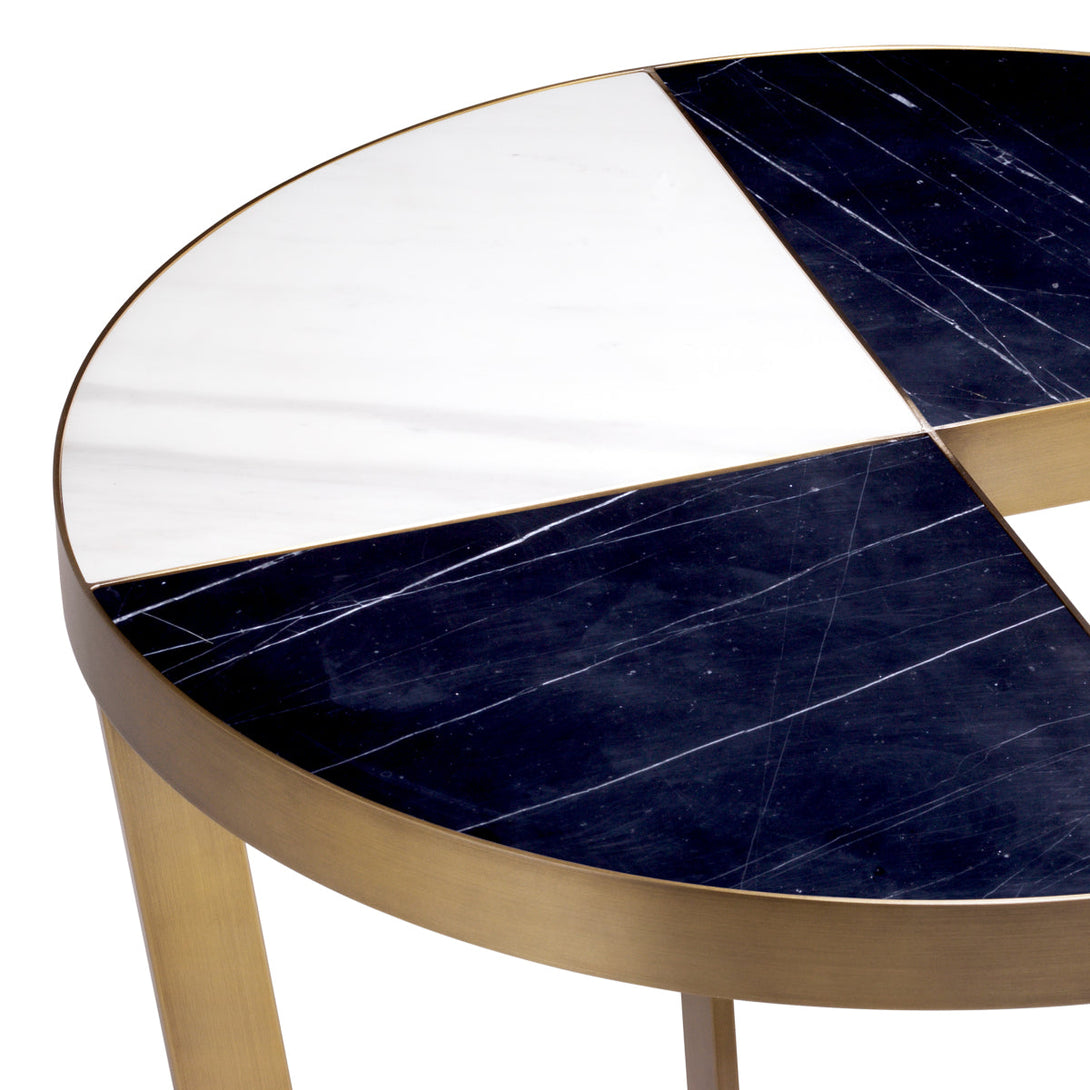 Side Table Turino Brushed Brass Black Marble Furniture Eichholtz
