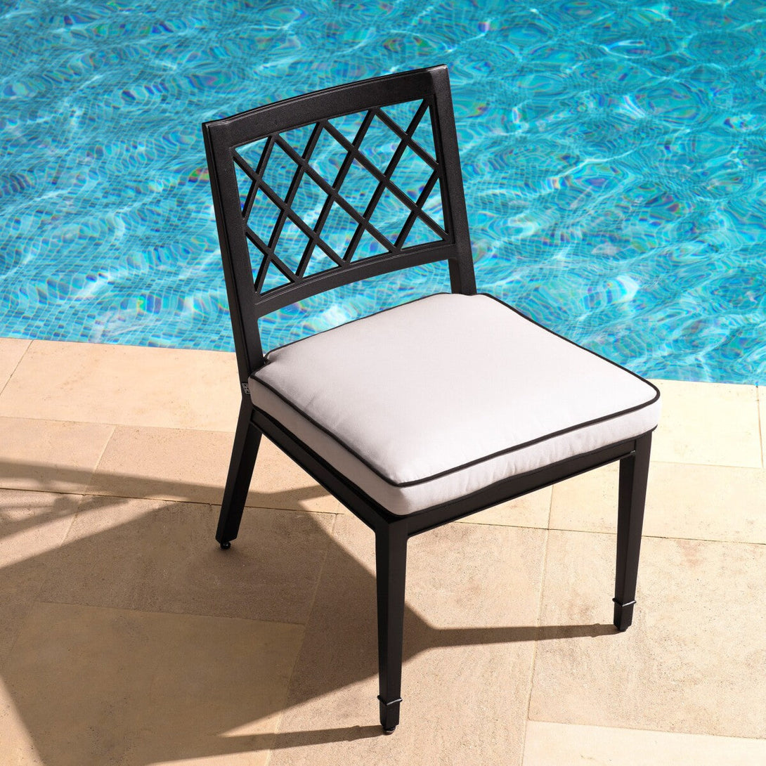 Outdoor Dining Chair Paladium Black Finish Furniture Eichholtz