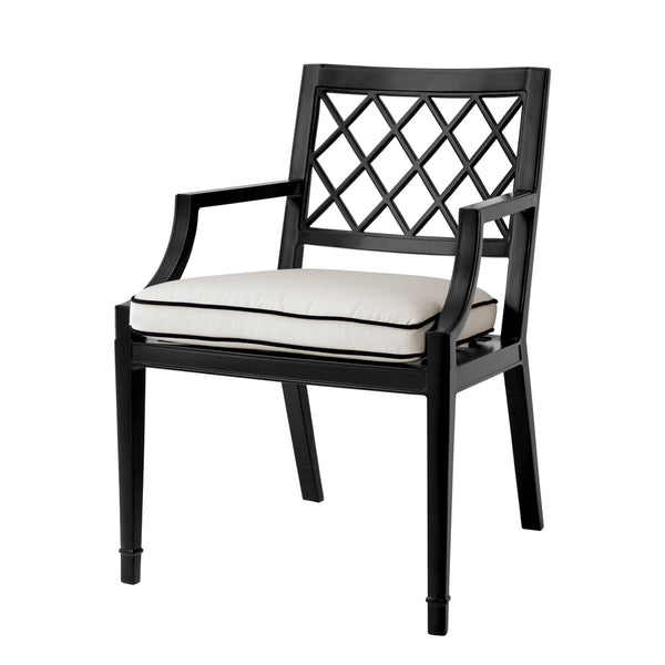 Outdoor Dining Chair Paladium With Arm Black Finish Furniture Eichholtz