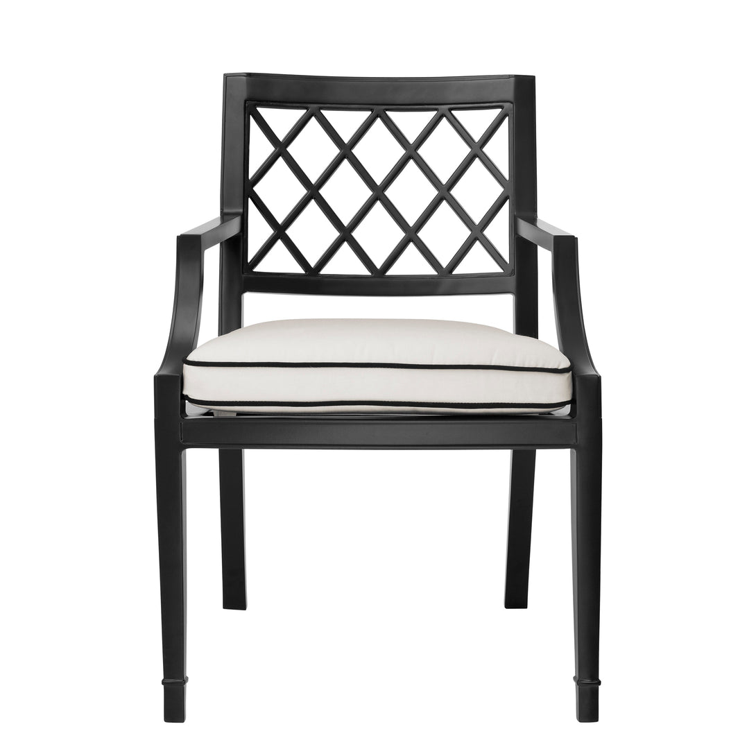Outdoor Dining Chair Paladium With Arm Black Finish Furniture Eichholtz