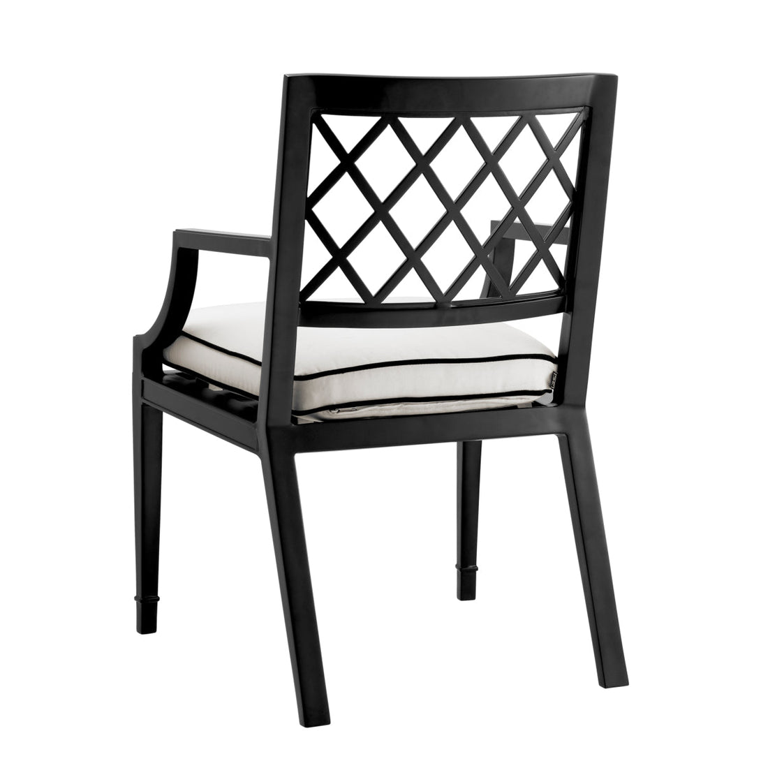 Outdoor Dining Chair Paladium With Arm Black Finish Furniture Eichholtz