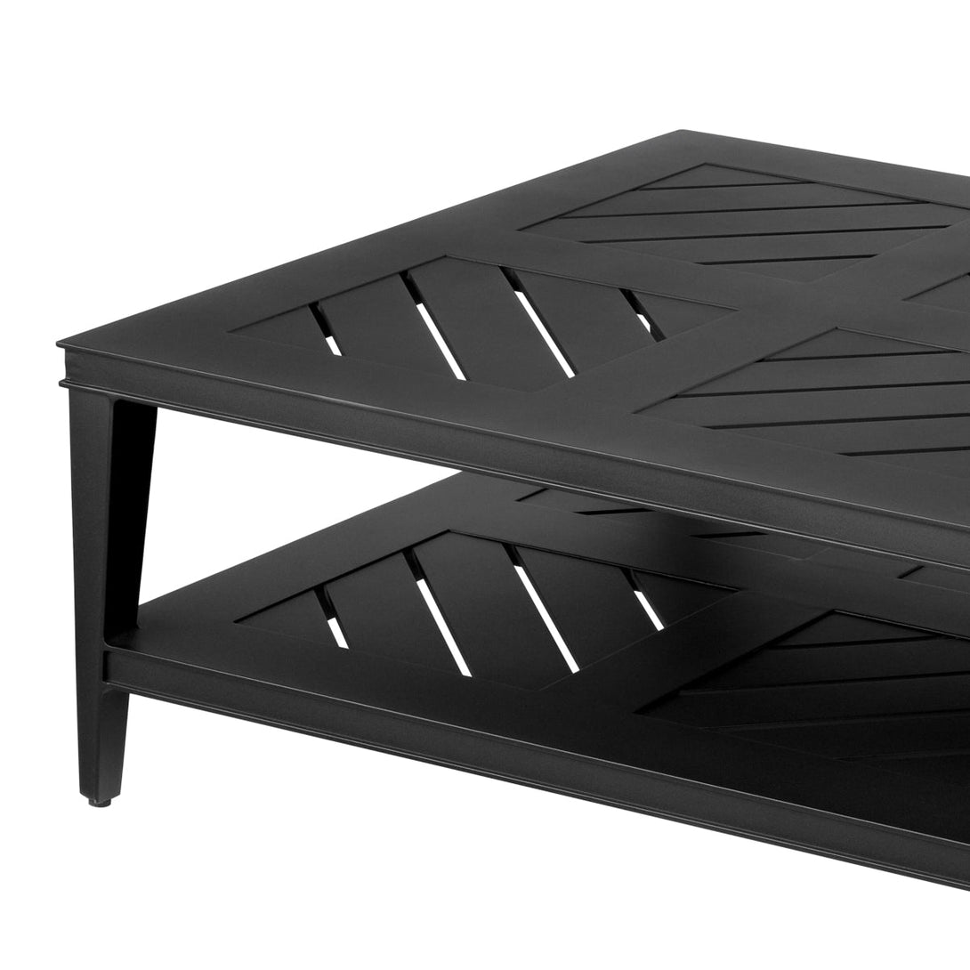 Outdoor Coffee Table Bell Rive Rectangular Black Finish Outdoor Eichholtz