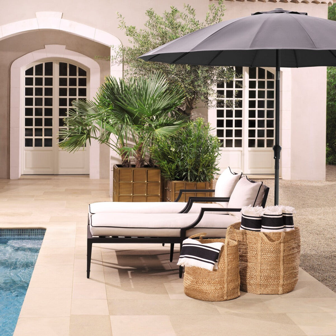 Outdoor Daybed Bella Vista Black Finish Outdoor Eichholtz