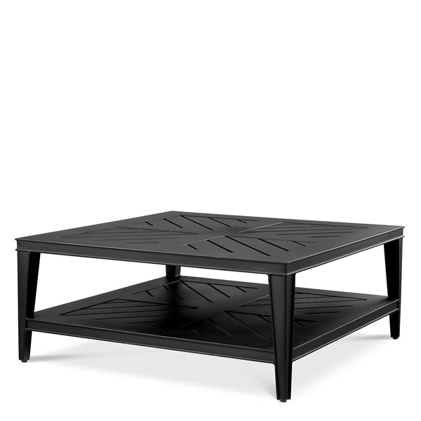 Outdoor Coffee Table Bell Rive Square Black Finish Outdoor Eichholtz