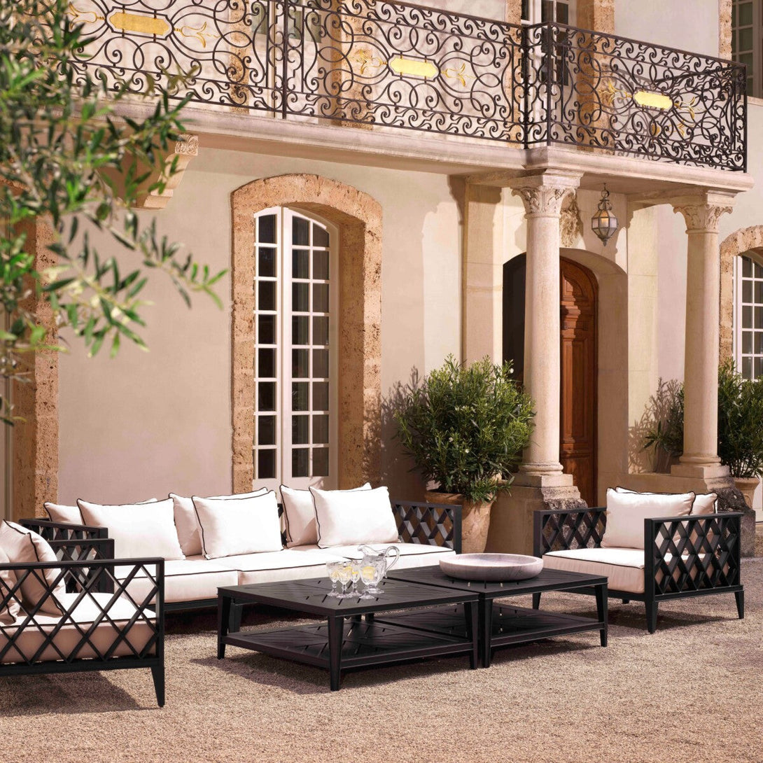 Outdoor Coffee Table Bell Rive Square Black Finish Outdoor Eichholtz